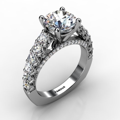 18k White Gold Engagement Ring 1ct - 0201036-18kw